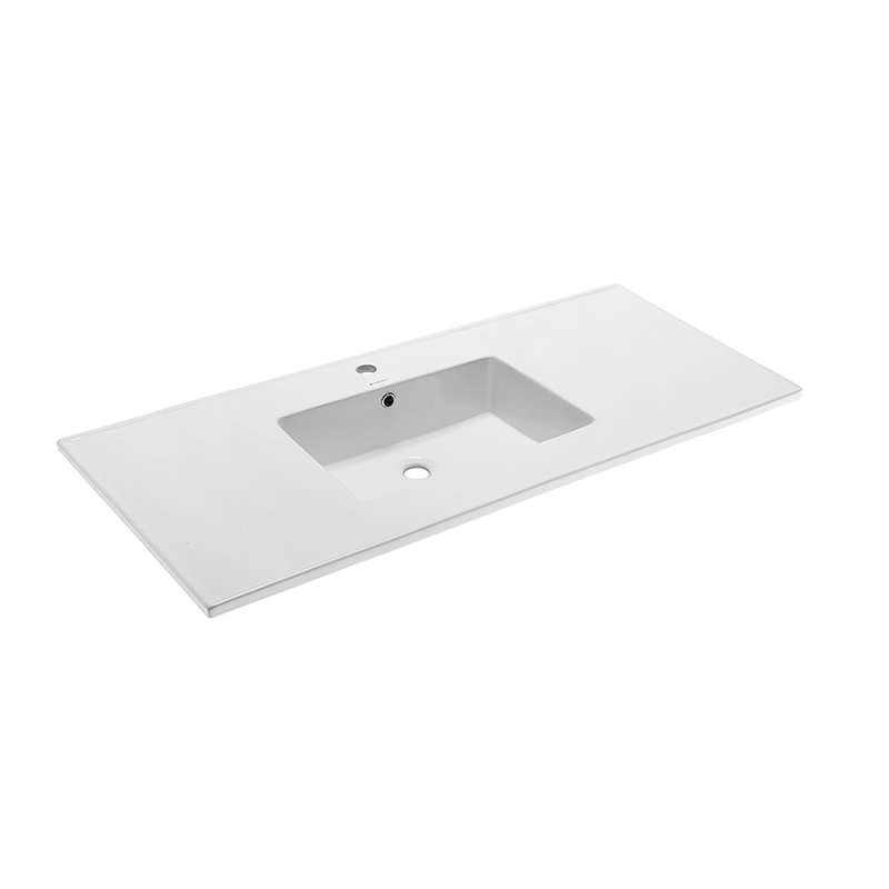 Voltaire 49" Glossy White Ceramic Vanity Top with Single Basin