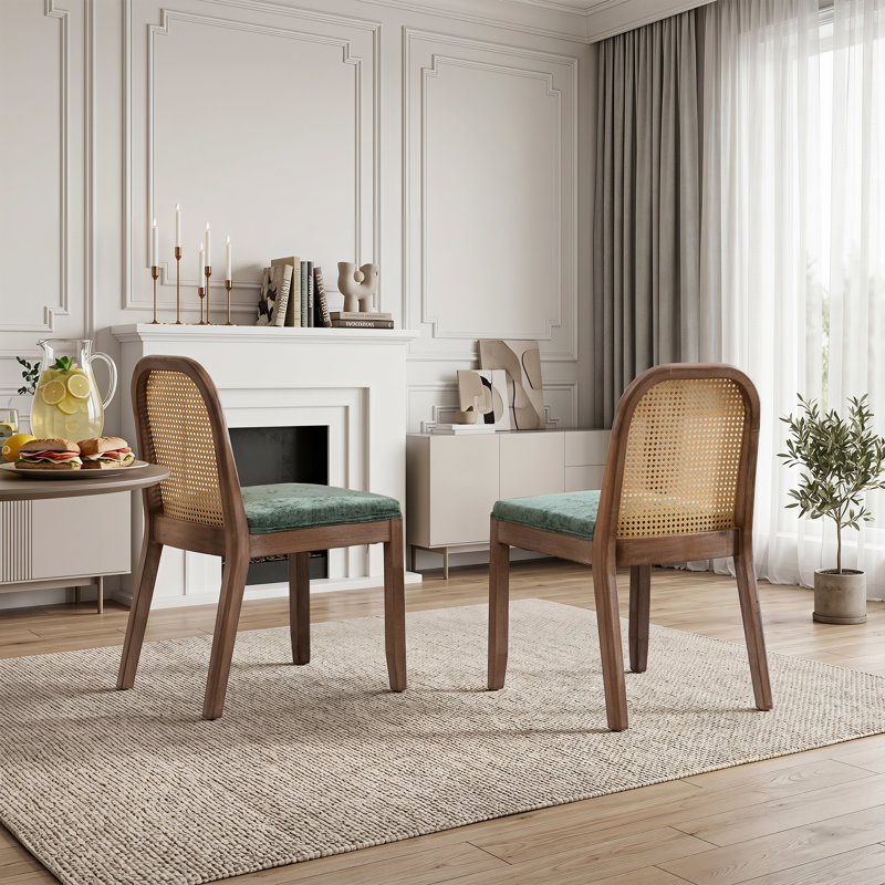 Chaise de salle à manger Mid Century, 4, Vert