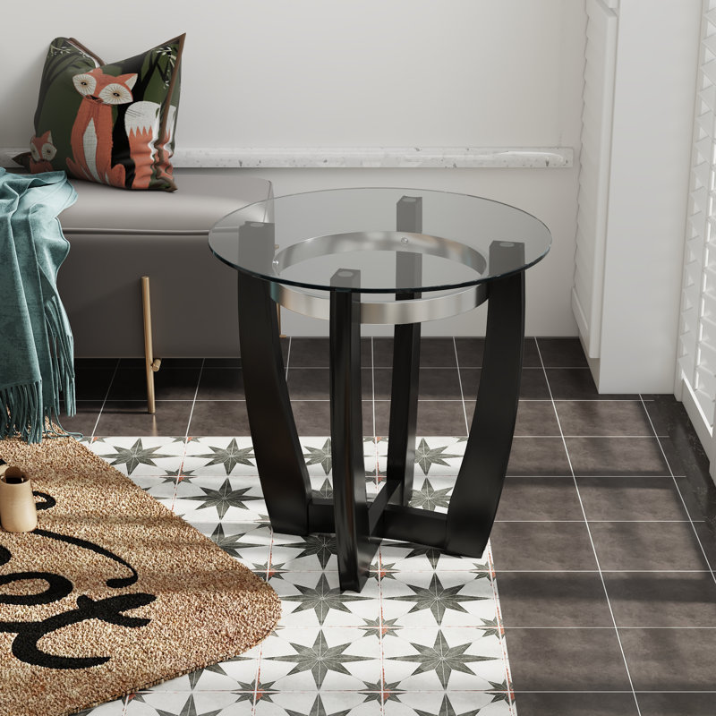 Wilone Round Cross Legs End Table