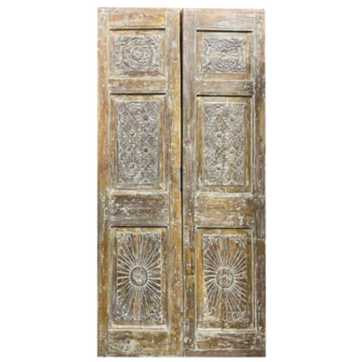 Porte de grange sculptée Vintage