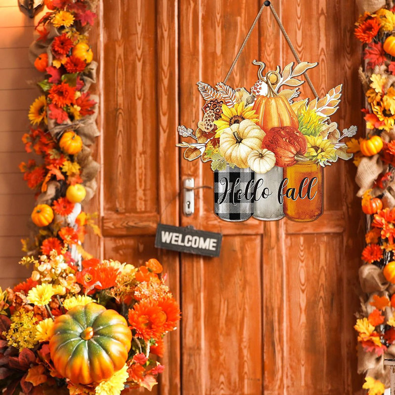 Panneau de porte Hello Fall
