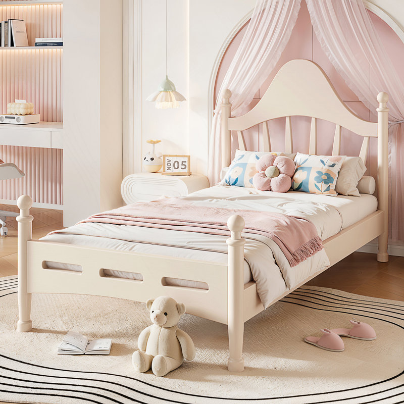 Lit plateforme simple avec tête de lit chic, structure de lit en bois massif avec support à lattes, pas de sommier tapissier et conception basse à terre