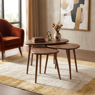 Ensemble de 3 tables basses gigognes Kaelen de style moderne du milieu du siècle