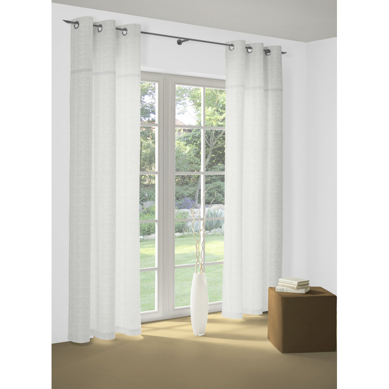 Lord Eyelet Curtain Single Panel, opaque, 150cm Width x 145cm Drop, White