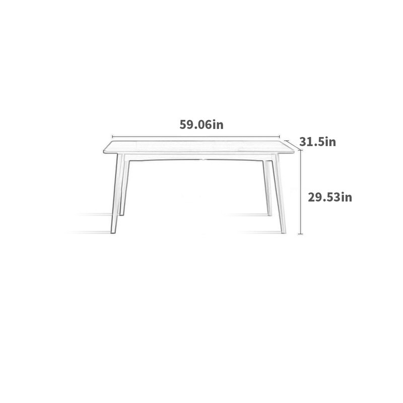 Mayar Cherry Solid Wood Dining Table, 31.5" W x 59.06" L