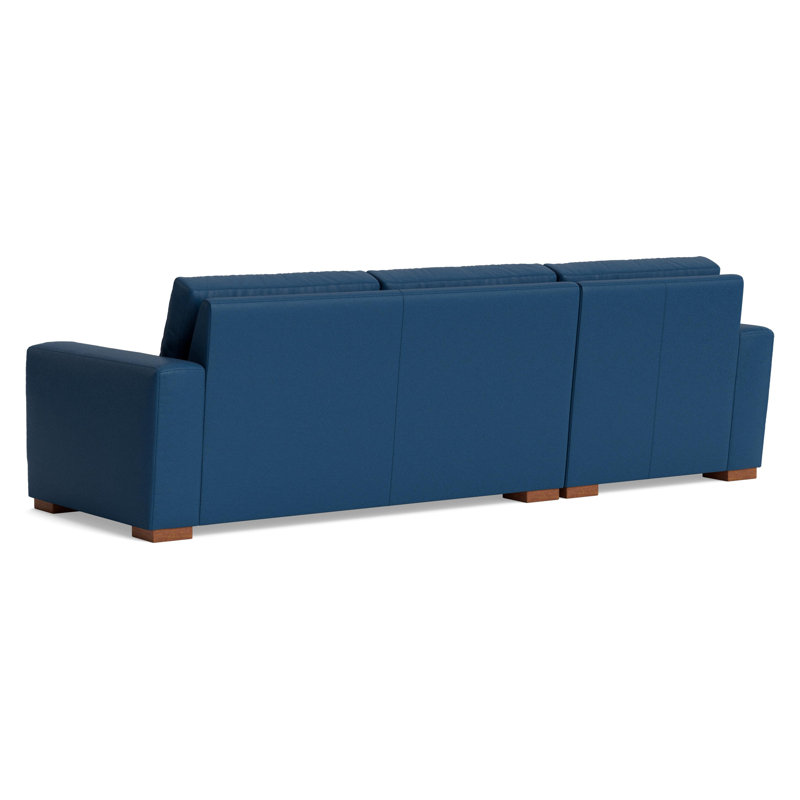 Couch Potato Chaise Sectional, Left Hand Facing, Leather - Deep Blue