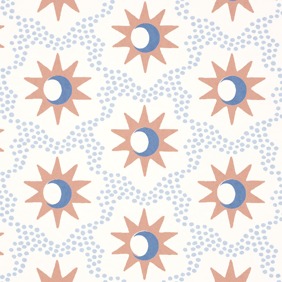 Lucie Wallpaper, Clay/Blue