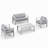 Arnhildur 4 - Person Patio Conversation Set with Cushions-95993157-95993158