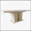 Table de salle à manger rectangulaire extensible pour 6 à 10 personnes, motif de travertin veiné, design simple et élégant, 160 à 200 cm-96621339-96621338