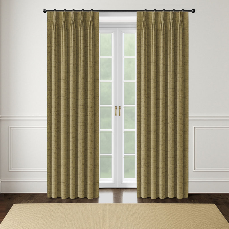 Paire de rideaux Annora, L 20 po x L 108 po, Doré