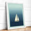 Sailboat in Stillness Minimalist - Framed Print-653999208-653999213