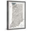 State of Indiana - Reproduction d'art graphique sur papier encadré-40155615