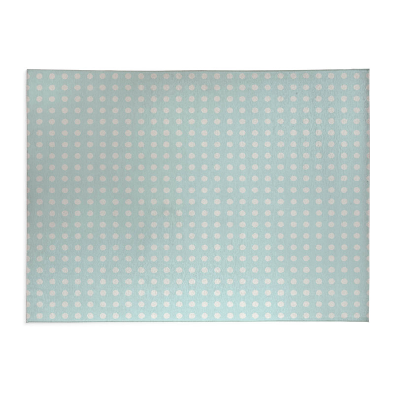Tapis de cuisine léger et antidérapant Dot Doted, Bleu clair, Rectangulaire 2 pi x 3 pi