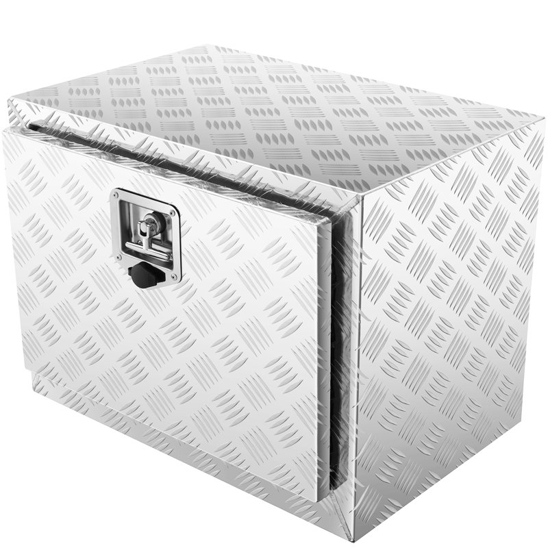 Boîte de camion robuste en aluminium 24 po 17 po 18 po, étanche, loquet à poignée en T, serrure et clés pour fourgonnette Rangement des outils d'entretien verrouillable, équipement d'organisation de camping-car