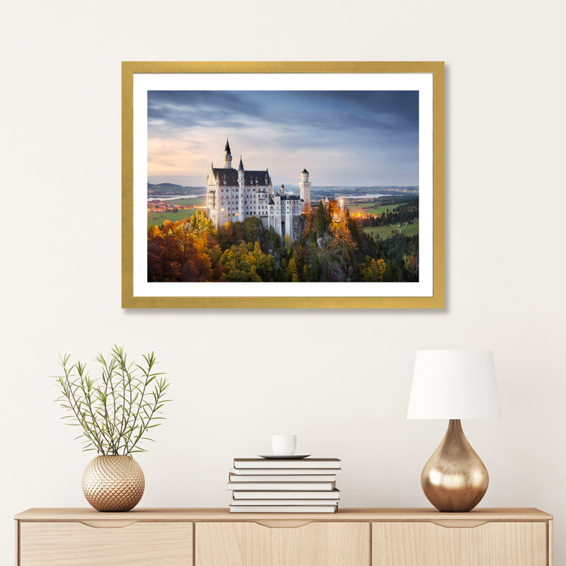 Château de Neuschwanstein, Schwangau, Allemagne par Stefan Hefele - reproduction de photo, Papier encadré doré