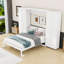 Grand lit escamotable mural avec deux armoires pliables-389201575
