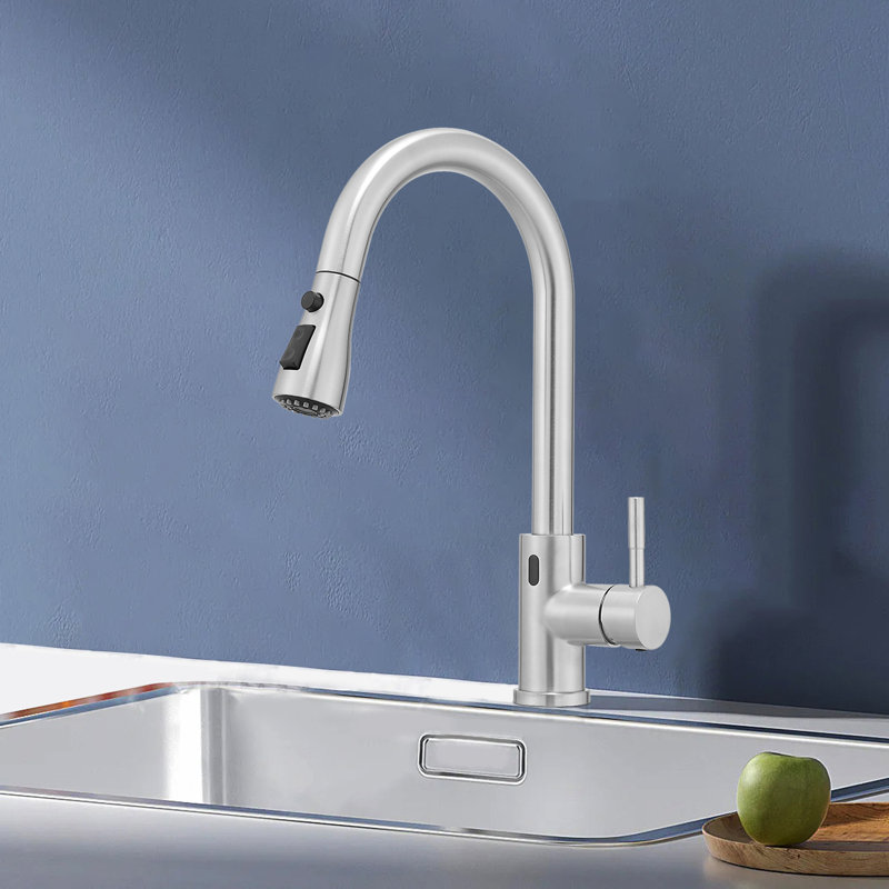 Kitchen Faucet With Sensor, Brushed Nickel