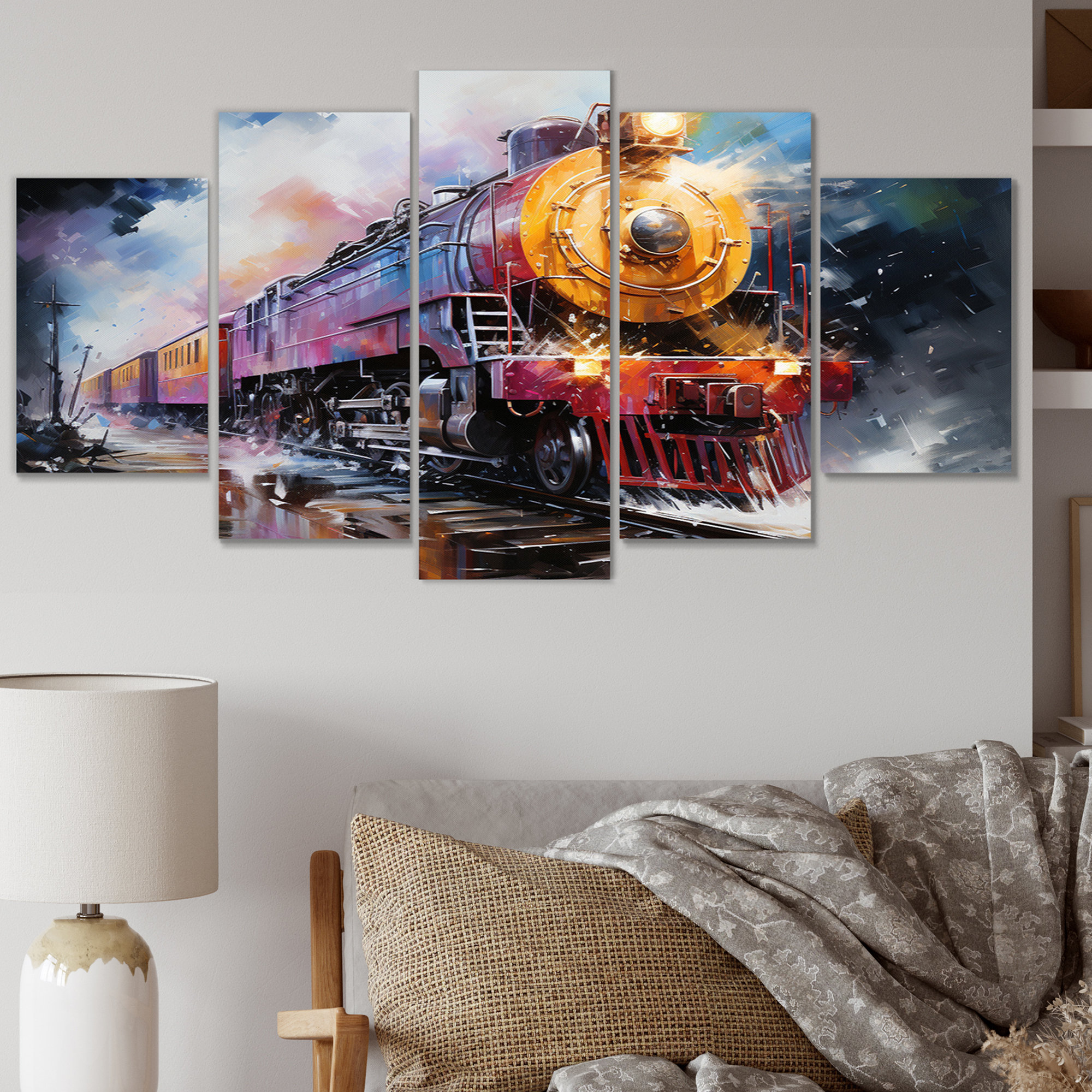 17 Stories Abstract Train Chromatic Journey II - Transportation Wall ...