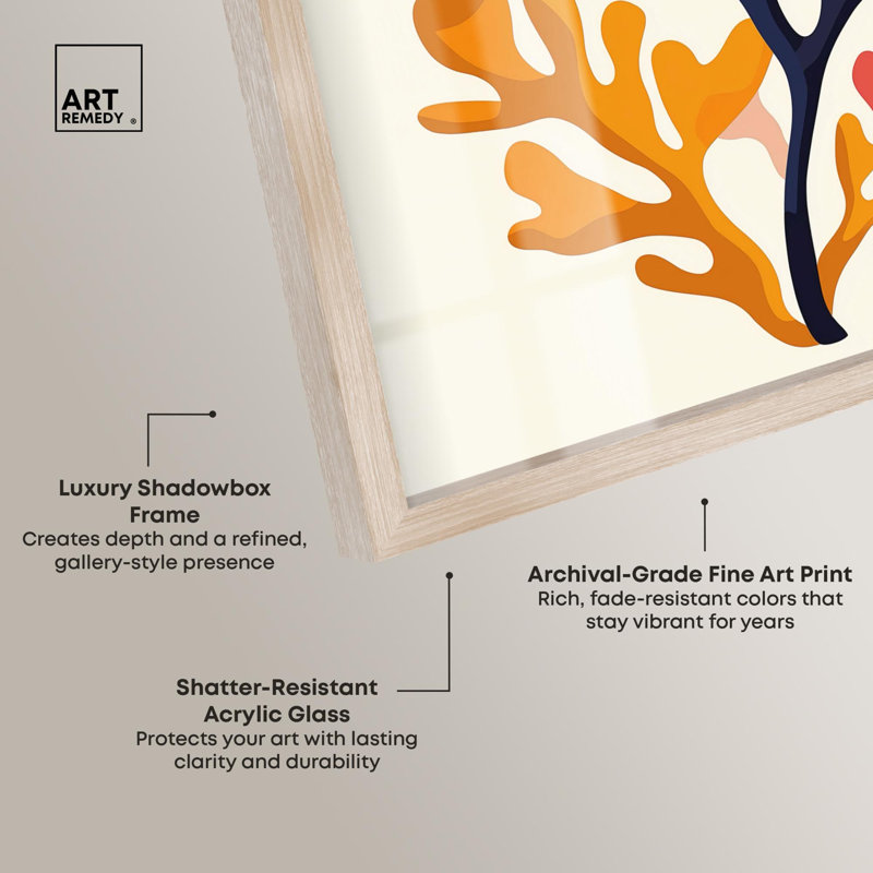 «Treetop Huescape Palm Leaf» par Art Remedy, 21" H x 21" W, Crème, crème