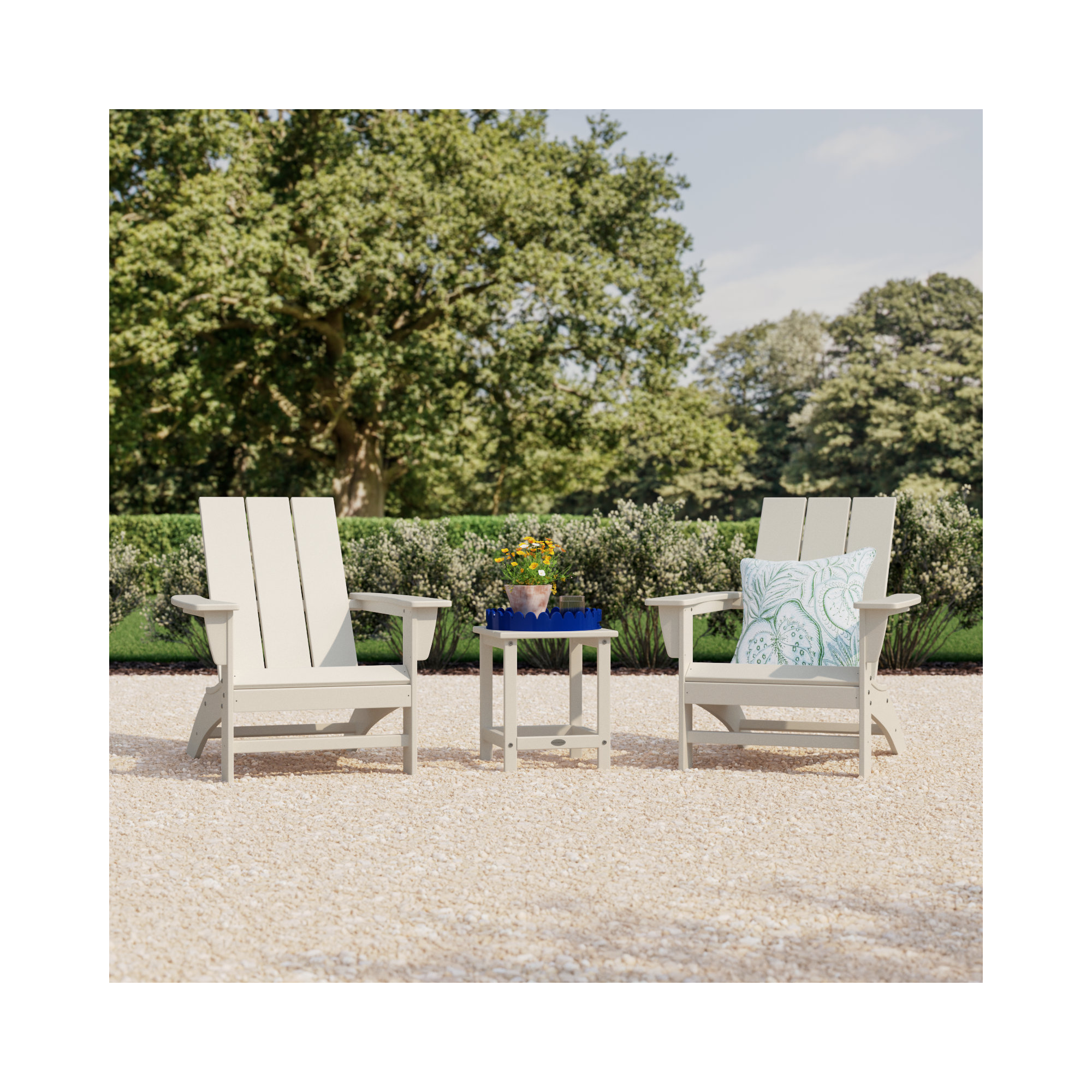 Modern Adirondack 3 Piece Seating Group, Sand