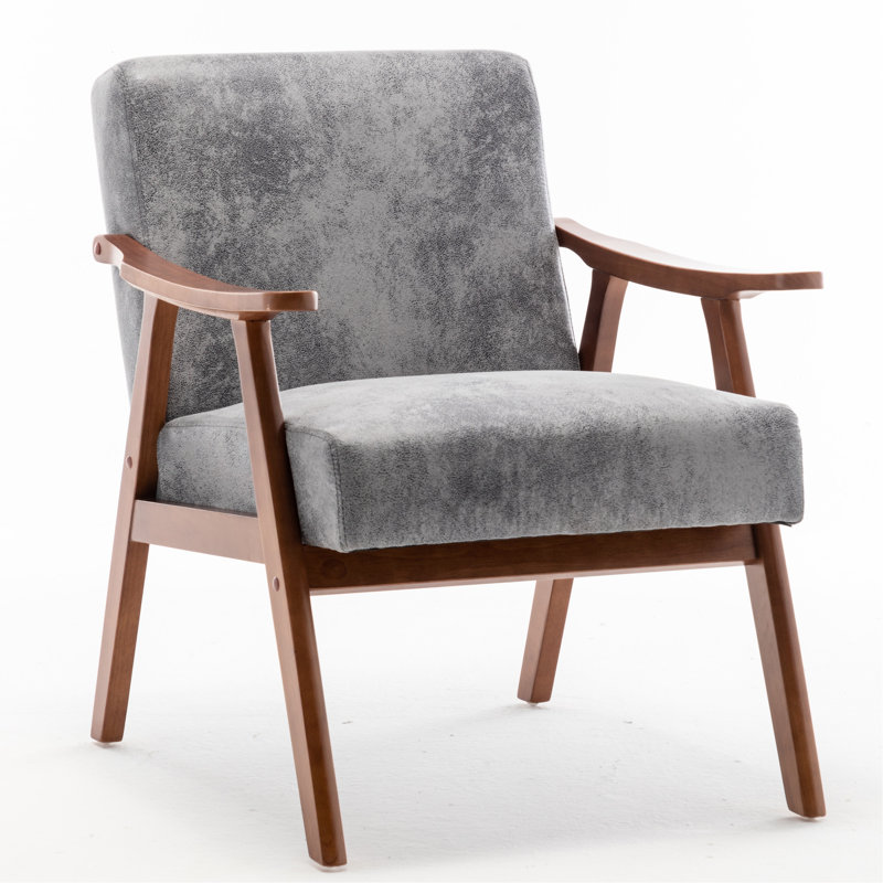 Grey Microfiber Living Room Chair, Construction, Long-lasting Upholstered Chair In Grey, Adds Elegance To Space