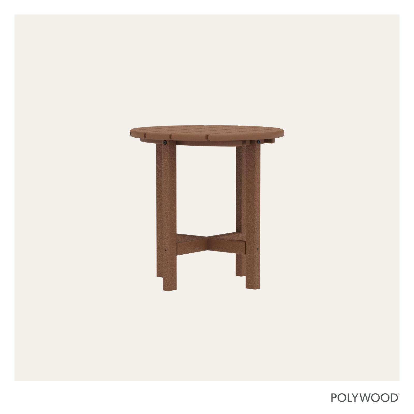 POLYWOOD® Tables 18" Patio Side Table, Teak
