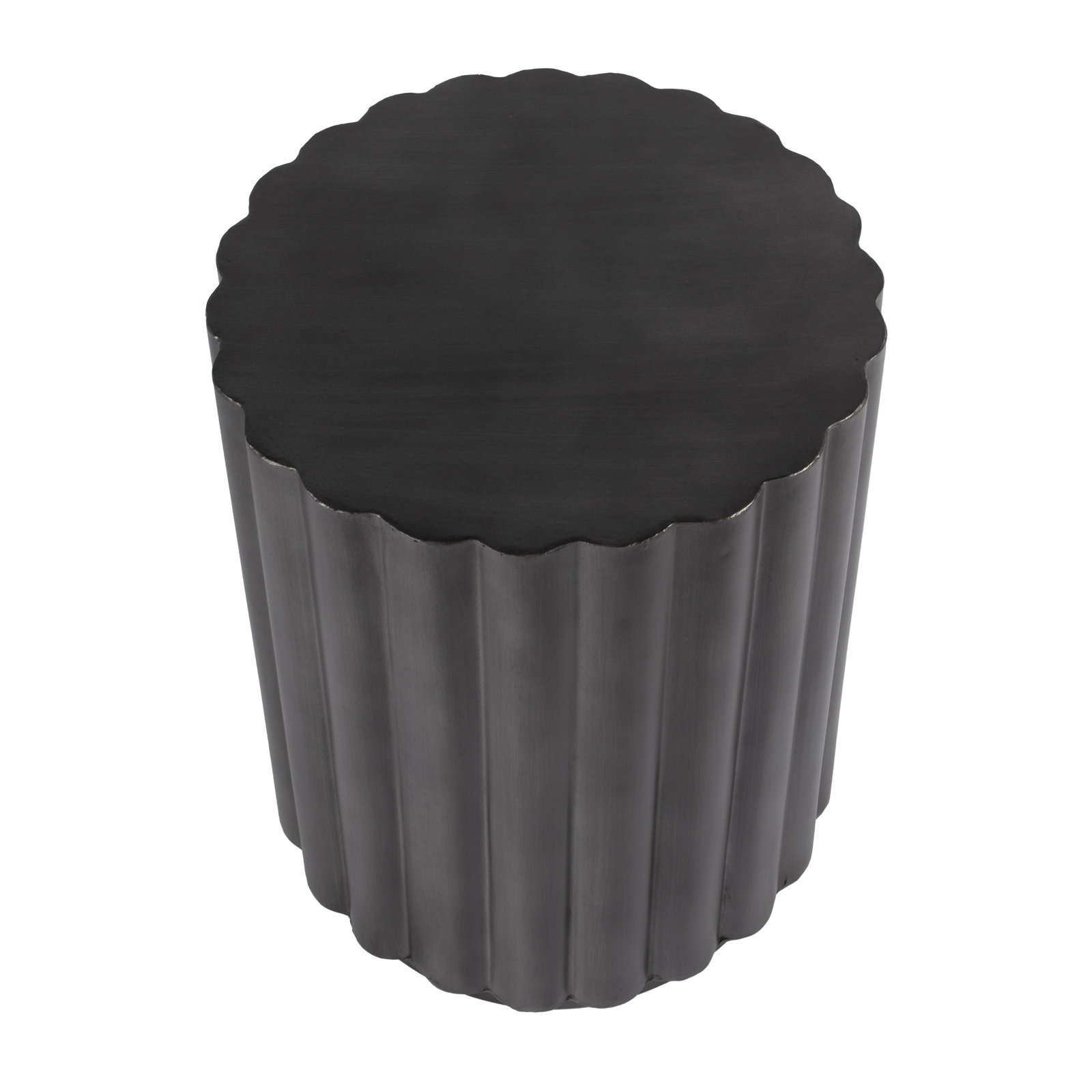 15 in. W Round Iron Fluted Side Table