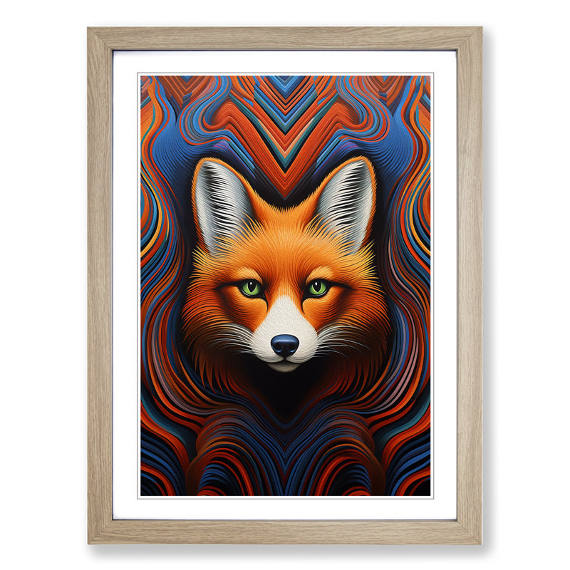 Single Picture Frame Print on Wood, Oak Framed, 34cm H x 25cm W