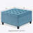 Square Tufted Upholstered Linen Ottoman