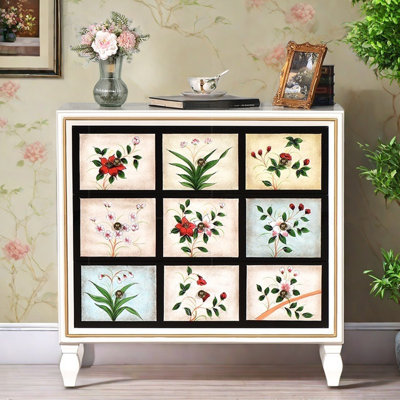 Vintage Hand-Painted 3-Drawer Accent Chest
