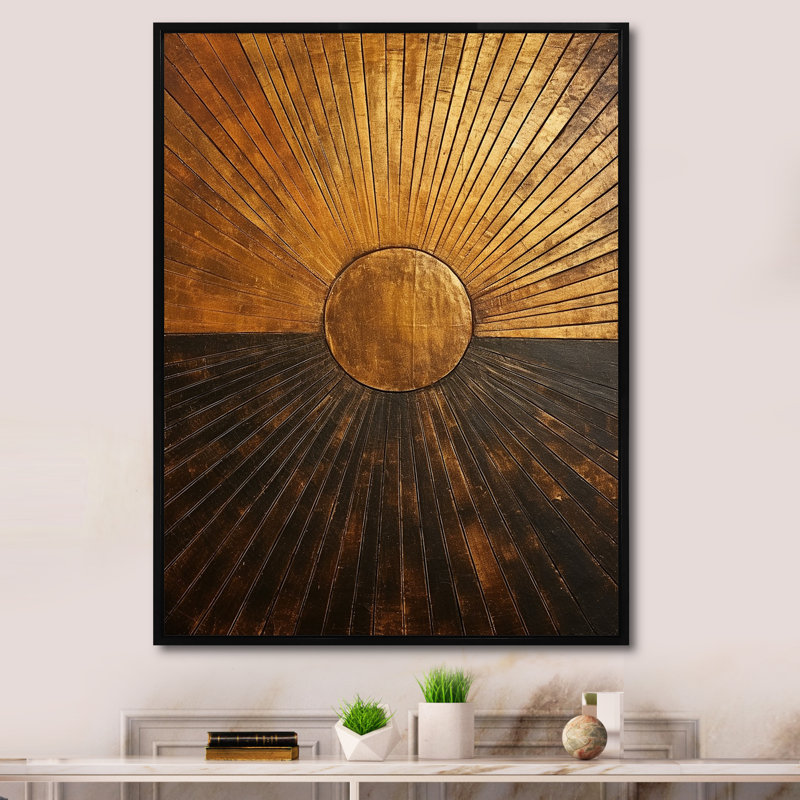 «Bronze Brilliance Symetry IV - Abstract Shapes», reproduction sur toile encadrée, H 32 po x l 16 po x P 1 po