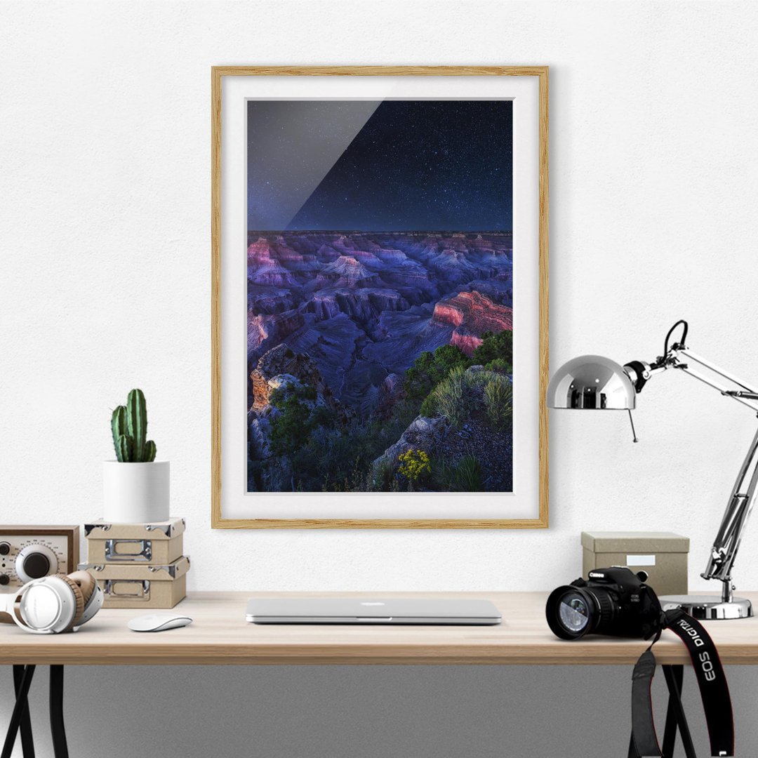 Gerahmtes Papierbild Grand Canyon Nacht