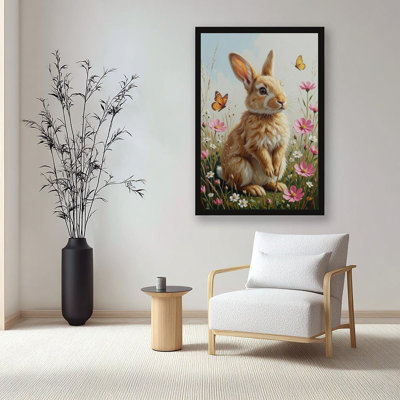 Canvas Wall Art Baby Bunny Nursery Art Print-1 Vintage Poster Print Home Decor