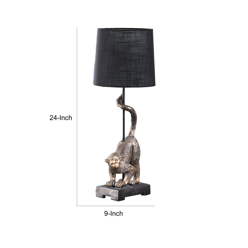 Lampe de table Jadien, Argent, Noir