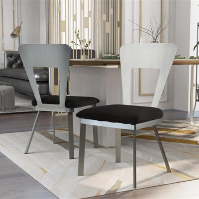 Chaise d'appoint contemporaine l 18,4 po (2 / RCT), argent / noir