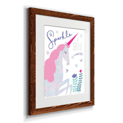 Sparkle Unicorn - Reproduction d'art graphique sur papier encadré