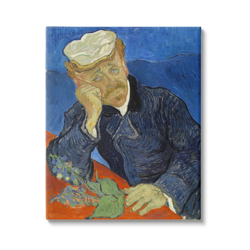 «Dr Paul Gachet Van Gogh», art mural sur toile par One1000paintings, L 16 po x H 20 po x P 1,5 po, Toile tendue