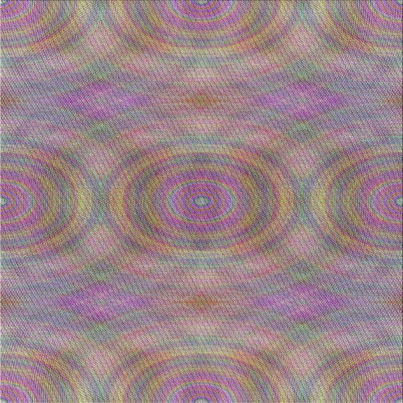 Tapis rose/bleu/vert à motifs Daryll, Carré 7 pi