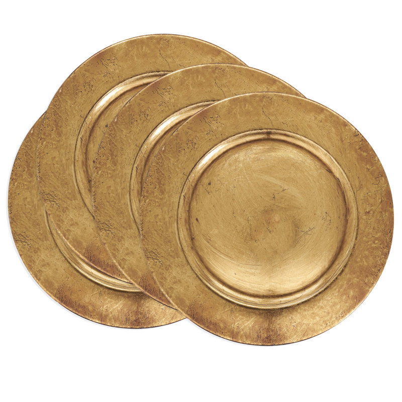 Assiette de présentation en fausse perle Soft Glow (ensemble de 4), Cuivre
