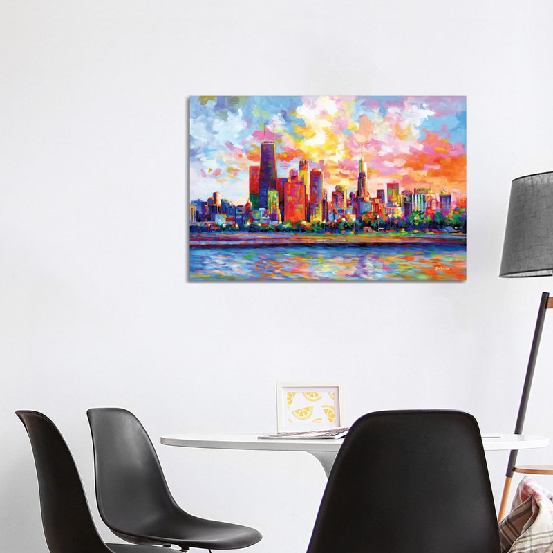 Chicago Skyline by Leon Devenice iCanvas, Wrapped Canvas, 26" H x 40" W x 1.5" D