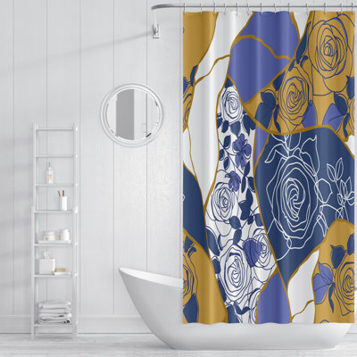 Desideria Floral Single Shower Curtain + Hooks