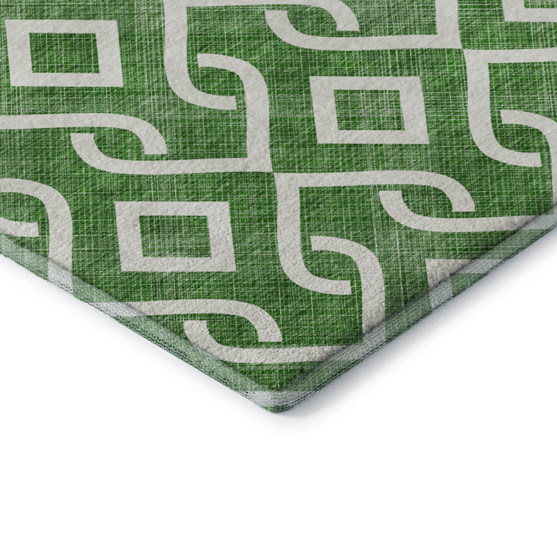 Premium Machine Washable Cerrito Emerald Rug, Runner 2'3" x 7'6"