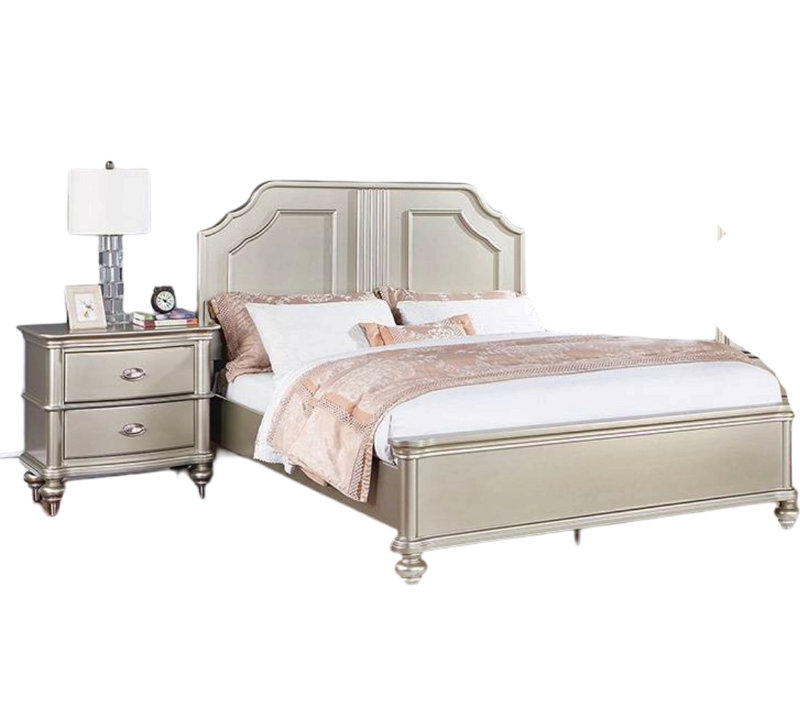 Mobilier de chambre à coucher à lit à panneau double de style traditionnel 1pc, Très grand lit