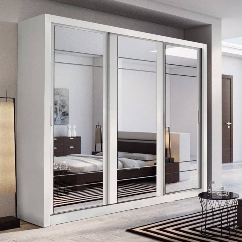 Neeyah 3 Door Manufactured Wood Wardrobe, White