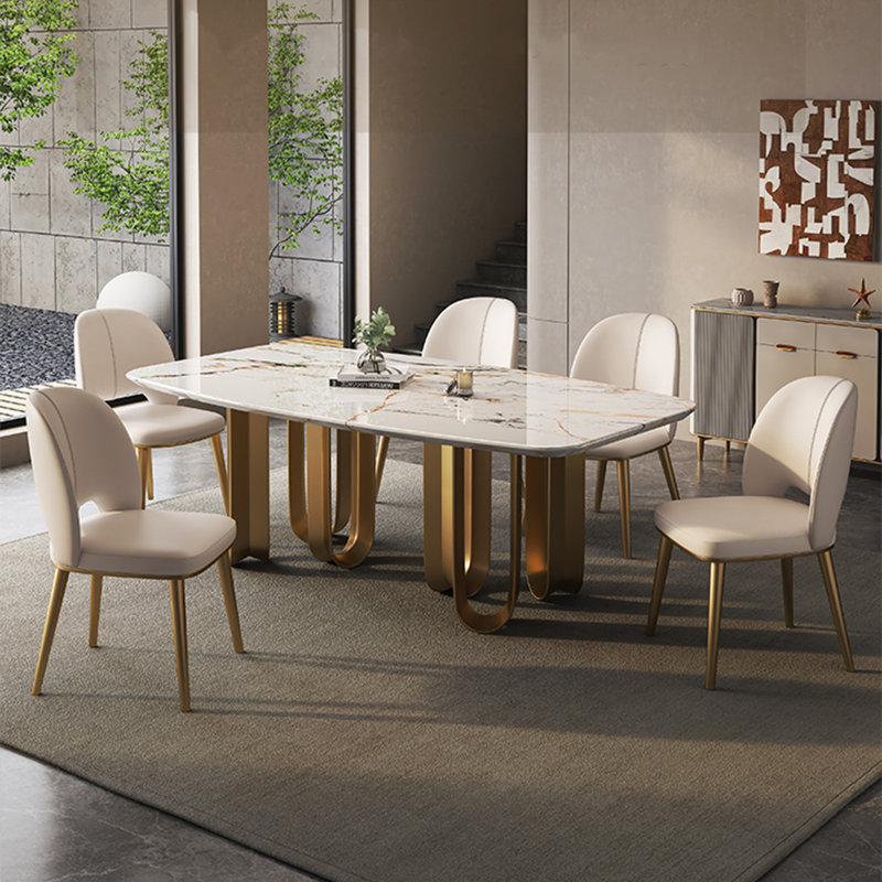 Chaises de salle à manger en acier inoxydable avec une touche de luxe pour un usage domestique, Doré