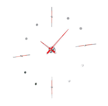 Mixto Analog Wall Clock, Red Lacquered, Small