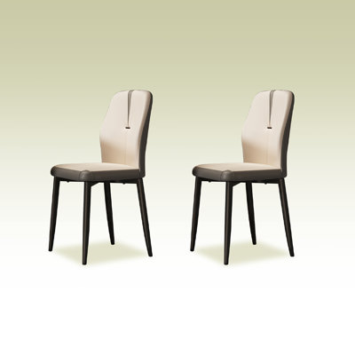 34.43"" Gray + White Solid Back Upholstered Side Chair(Set of 2) -  Corrigan StudioÂ®, 3CA8ED2A3C0A43E3970CCC7E868FA99F