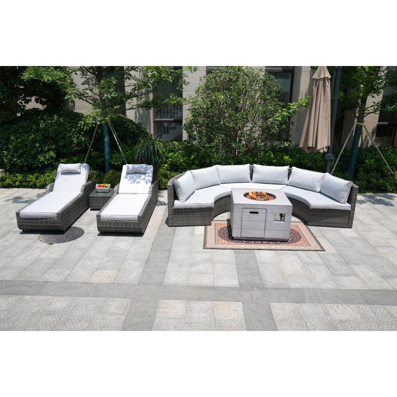 Ensemble de conversation modulaire 7 pièces avec coussins 7 pièces