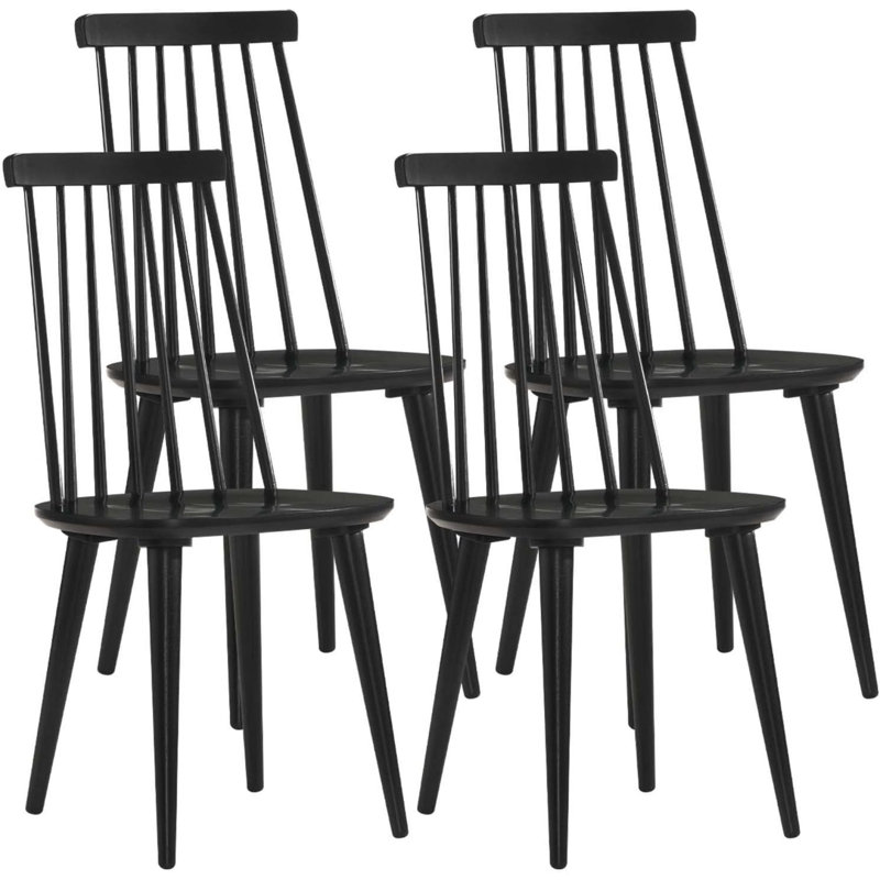 Chaises de salle à manger noires élégamment conçues - ensemble de 4