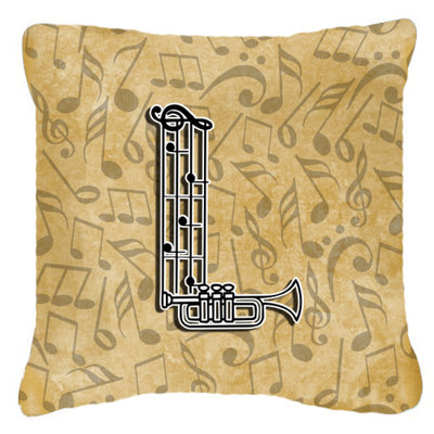Monogramme initiale Instrument de musique intérieure/extérieure Throw Pillow